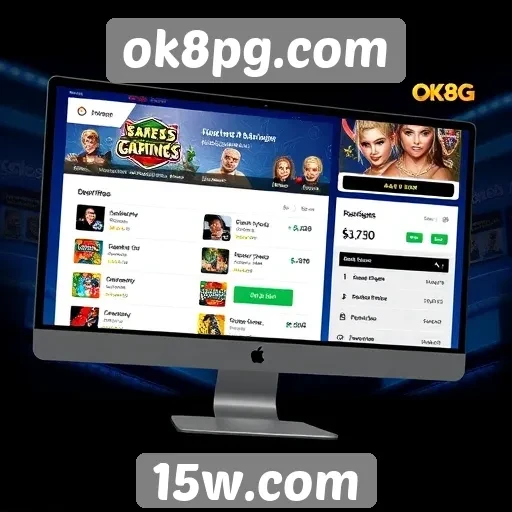 Análise da interface do usuário no ok8pg.com